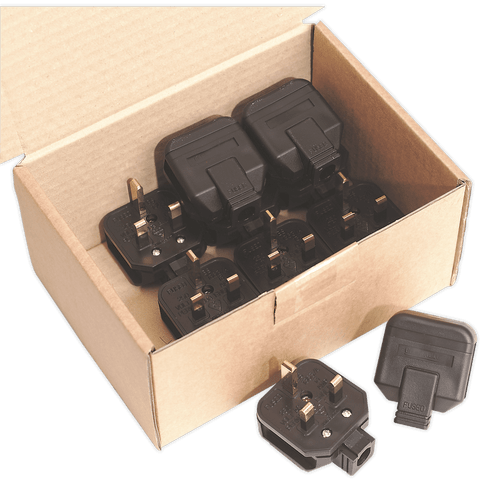Black 13A heavy-Duty Plug Pack of 10 (PL/13/3)