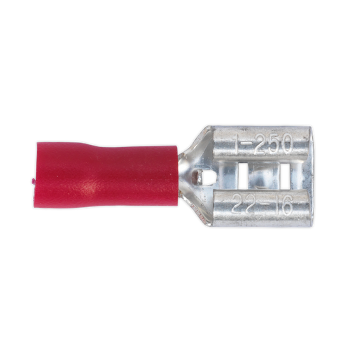 Push-On Terminal 6.3mm Female Red Pack of 100 (RT21)