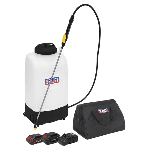 Sealey Cordless Garden Backpack Sprayer 20V SV20 Series 15L  2 Batteries