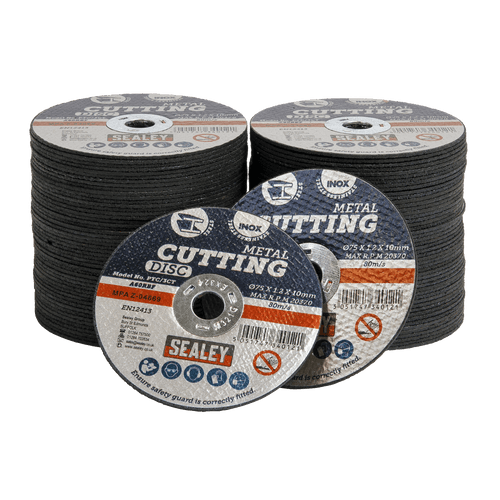 Sealey Cutting Disc Pack of 100 ¯75 x 1.2mm ¯10mm Bore