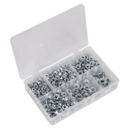 Flange Nut Assortment 390pc M5-M12 Serrated Metric (AB031FN)