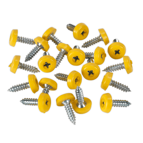 Numberplate Screw Plastic Enclosed Head 4.8 x 18mm Yellow Pack of 50 (PTNP2)