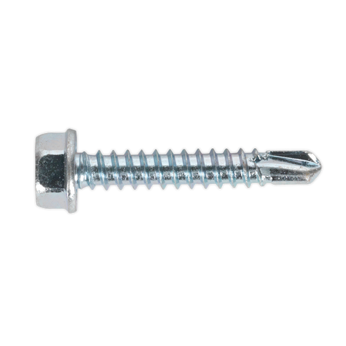 Self Drilling Screw 4.2 x 25mm Hex Head Zinc Pack of 100 (SDHX4225)
