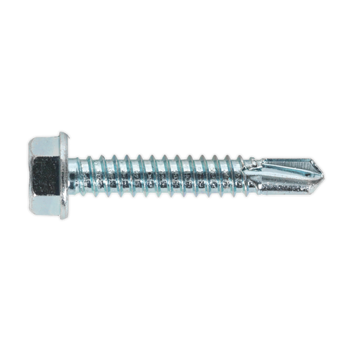 Self Drilling Screw 6.3 x 38mm Hex Head Zinc Pack of 100 (SDHX6338)