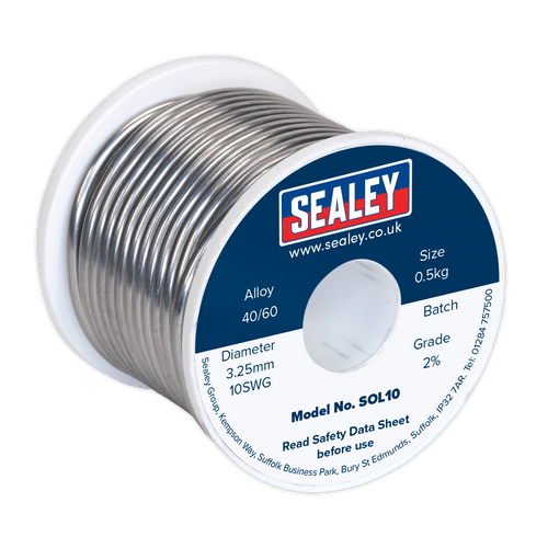 Solder Wire Quick Flow 3.25mm/10SWG 40/60 0.5kg Reel (SOL10)