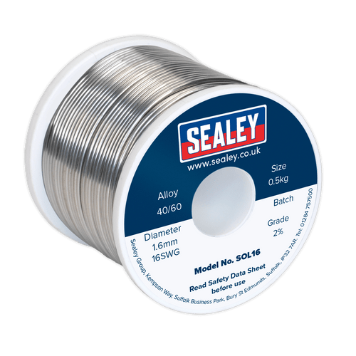 Solder Wire Quick Flow 1.6mm/16SWG 40/60 0.5kg Reel (SOL16)