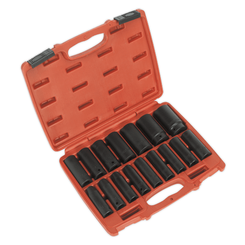 Impact Socket Set 16pc 1/2"Sq Drive Deep Metric (AK5816M)