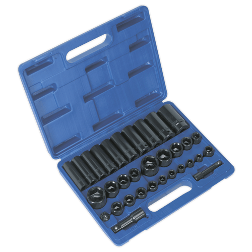 Impact Socket Set 32pc Standard/Deep 3/8" & 1/2"Sq Drive Metric/Imperial (AK681)