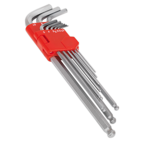 Ball-End Hex Key Set 9pc Extra-Long Metric (AK7140)