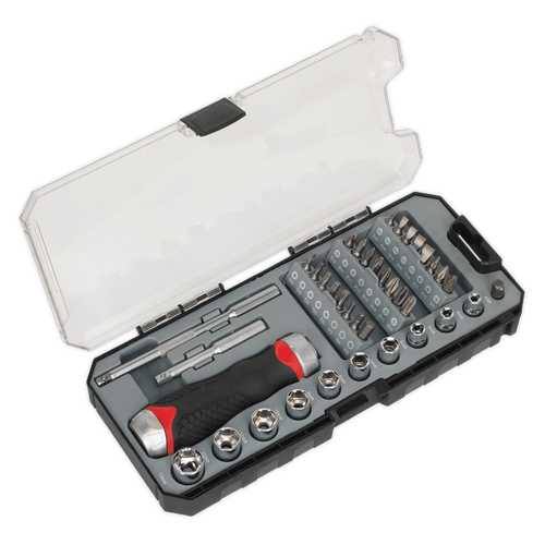 Fine Tooth Ratchet Screwdriver Socket & Bit Set 38pc (AK64905)