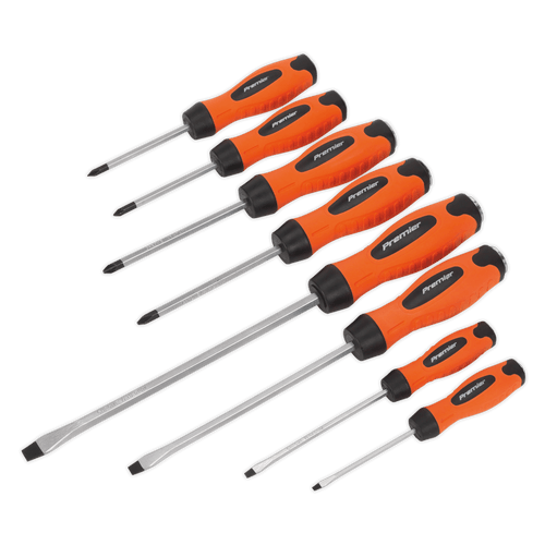 Screwdriver Set 8pc Hammer-Thru Hi-Vis Orange (HV004)