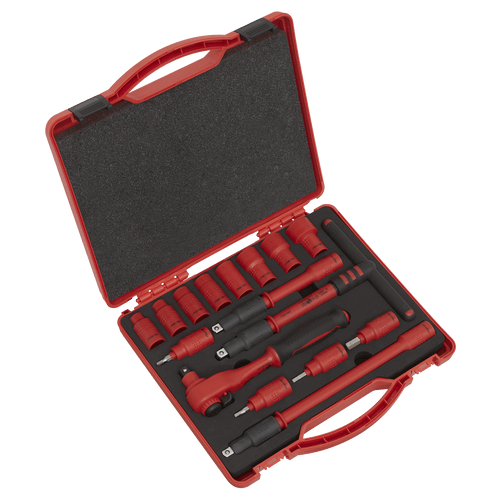 Insulated Socket Set 16pc 3/8"Sq Drive 6pt WallDrive¨ VDE Approved (AK7940)