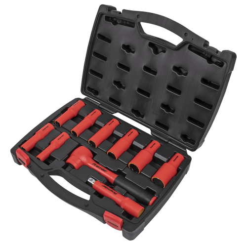 Insulated Socket Set 10pc 1/2"Sq Drive 6pt WallDrive¨ VDE Approved (AK7943)