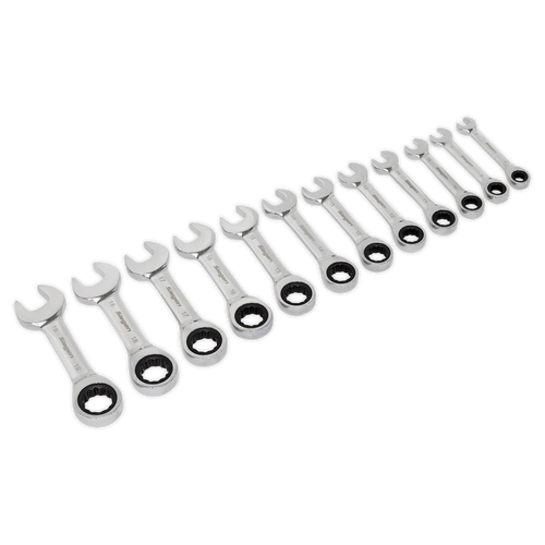 Stubby Ratchet Combination Spanner Set 12pc Metric (S0633)