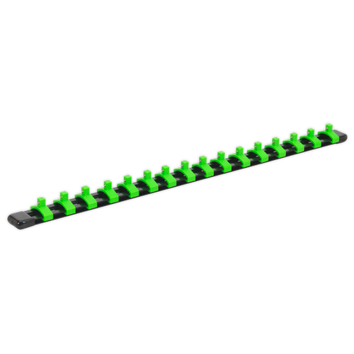 Socket Retaining Rail with 16 Clips 1/4"Sq Drive - Hi-Vis Green (AK27052HV)