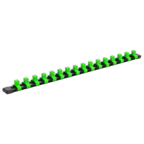 Socket Retaining Rail with 16 Clips 3/8"Sq Drive - Hi-Vis Green (AK27053HV)