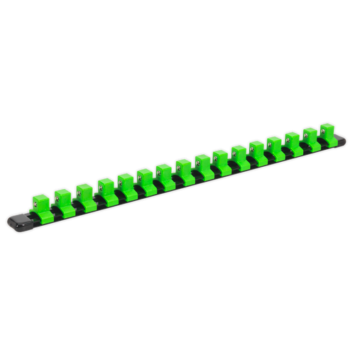 Socket Retaining Rail with 16 Clips 1/2"Sq Drive - Hi-Vis Green (AK27054HV)