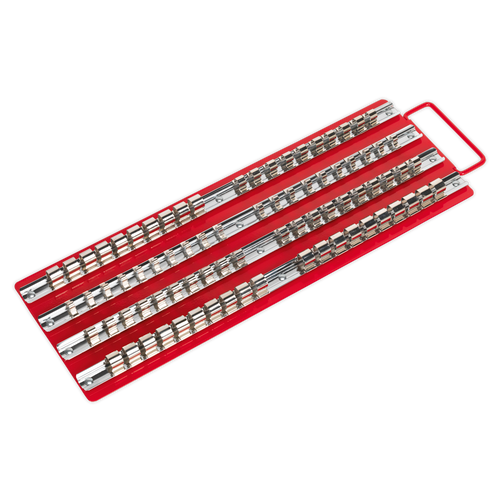 Socket Rail Tray Red 1/4", 3/8" & 1/2"Sq Drive (AK271)