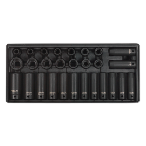 Tool Tray with Impact Socket Set 28pc 1/2"Sq Drive - Metric (TBT24)