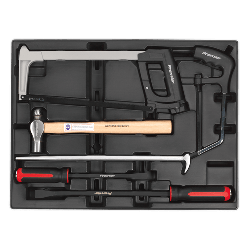 Tool Tray with Pry Bar, Hammer & Hacksaw Set 6pc (TBT30)