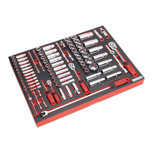 Tool Tray with Socket Set 91pc 1/4", 3/8" & 1/2"Sq Drive (TBTP02)