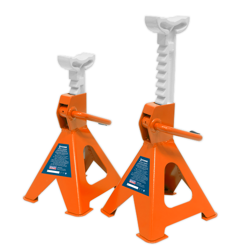 Axle Stands (Pair) 2tonne Capacity per Stand Ratchet Type - Orange (VS2002OR)