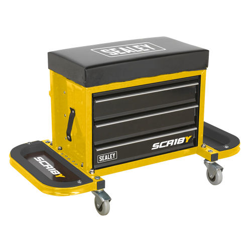 Mechanic's Utility Seat & Toolbox - Yellow (SCR18Y)