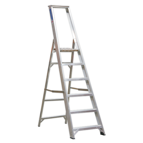 Aluminium Step Ladder 6-Tread Industrial BS 2037/1 (AXL6)