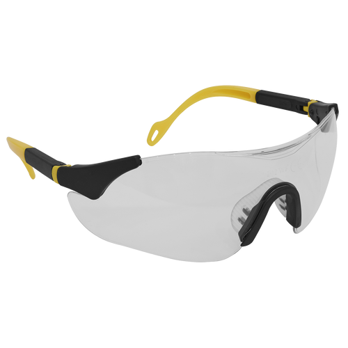 Sports Style Clear Safety Glasses with Adjustable Arms (9208)