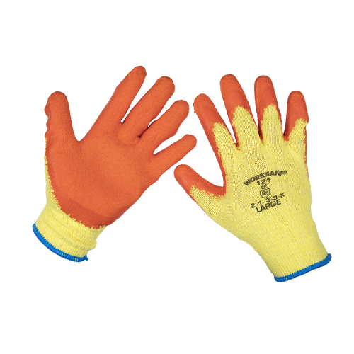 Super Grip Knitted Gloves Latex Palm (Large) - Pack of 12 Pairs (9121L/12)