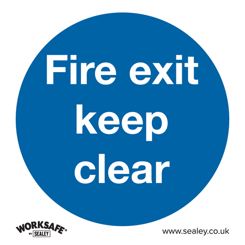 Mandatory Safety Sign - Fire Exit Keep Clear - Self-Adhesive Vinyl - Pack of 10 (SS2V10)