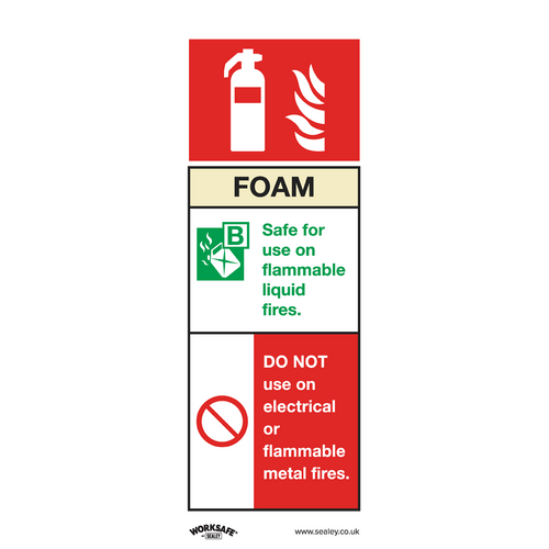Safe Conditions Safety Sign - Foam Fire Extinguisher - Self-Adhesive Vinyl (SS30V1)