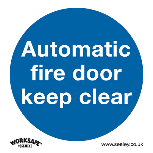 Mandatory Safety Sign - Automatic Fire Door Keep Clear - Self-Adhesive Vinyl - Pack of 10 (SS3V10)