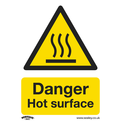 Warning Safety Sign - Danger Hot Surface - Self-Adhesive Vinyl (SS42V1)