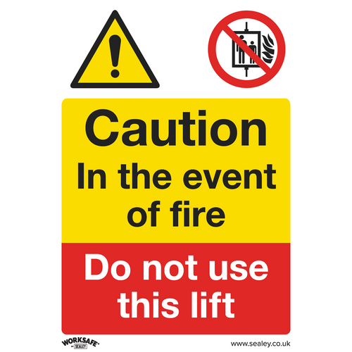 Warning Safety Sign - Caution Do Not Use Lift - Self-Adhesive Vinyl - Pack of 10 (SS43V10)