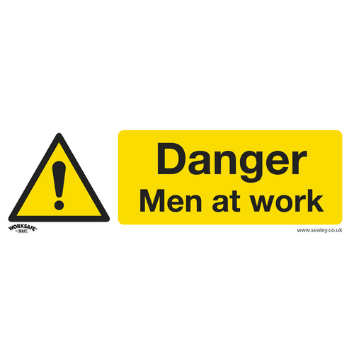 Warning Safety Sign - Danger Men At Work - Self-Adhesive Vinyl (SS46V1)