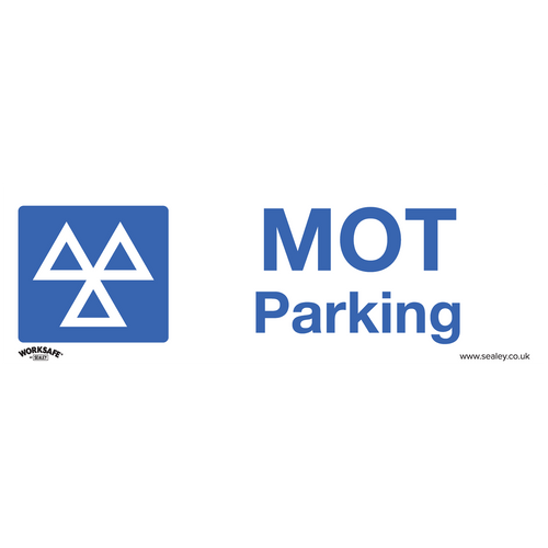 Warning Safety Sign - MOT Parking - Self-Adhesive Vinyl - Pack of 10 (SS49V10)