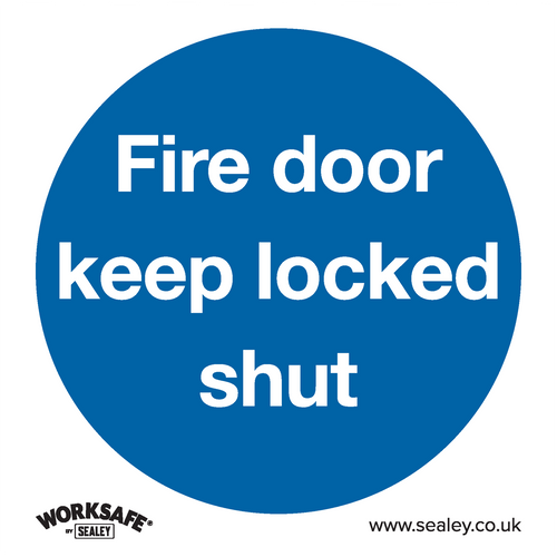 Mandatory Safety Sign - Fire Door Keep Locked Shut - Self-Adhesive Vinyl (SS4V1)