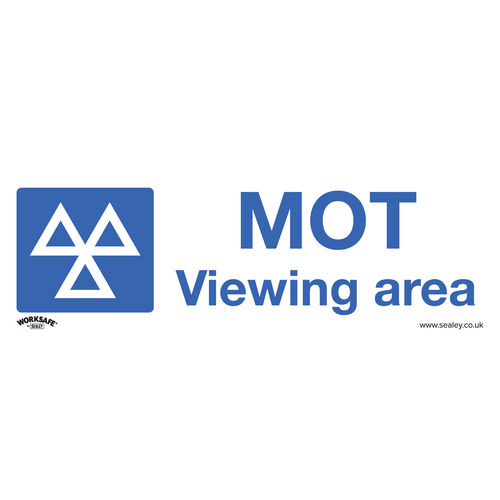 Warning Safety Sign - MOT Viewing Area - Self-Adhesive Vinyl - Pack of 10 (SS50V10)