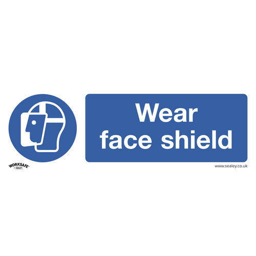 Mandatory Safety Sign - Wear Face Shield - Rigid Plastic - Pack of 10 (SS55P10)