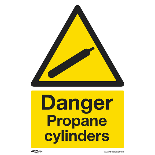Warning Safety Sign - Danger Propane Cylinders - Self-Adhesive Vinyl (SS62V10)