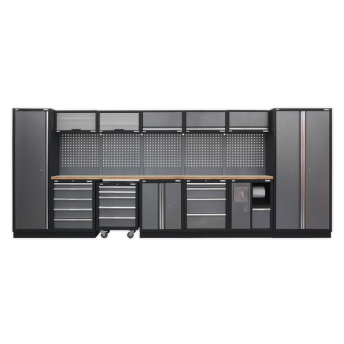 Superline Pro 4.9m Storage System - Wood Worktop (APMSSTACK01W)