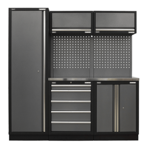 Superline Pro 2.0m Storage System - Stainless Worktop (APMSSTACK02SS)