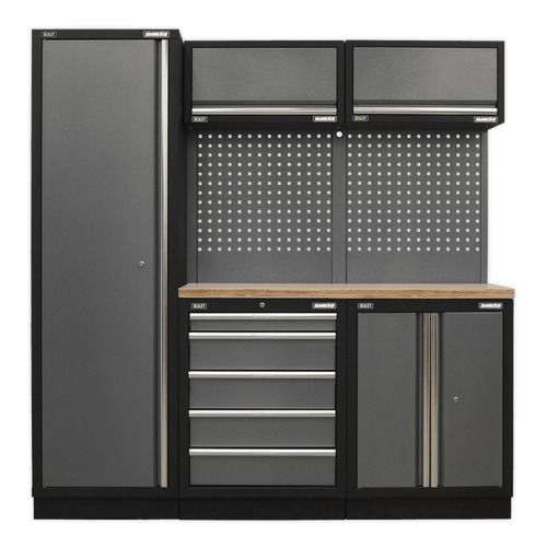 Superline Pro 2.0m Storage System - Wood Worktop (APMSSTACK02W)