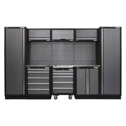 Superline Pro 3.2m Storage System - Stainless Worktop (APMSSTACK03SS)