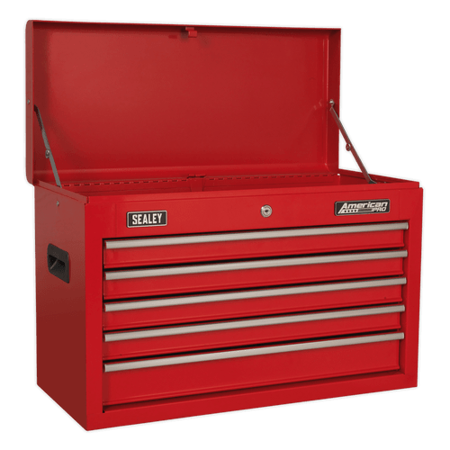 Topchest 5 Drawer with Ball-Bearing Slides - Red (AP225)