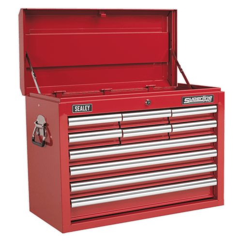 Topchest 10 Drawer with Ball Bearing Slides - Red (AP33109)