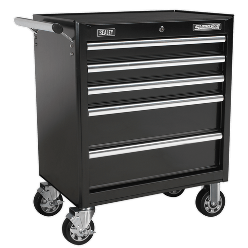 Rollcab 5 Drawer with Ball Bearing Slides - Black (AP33459B)