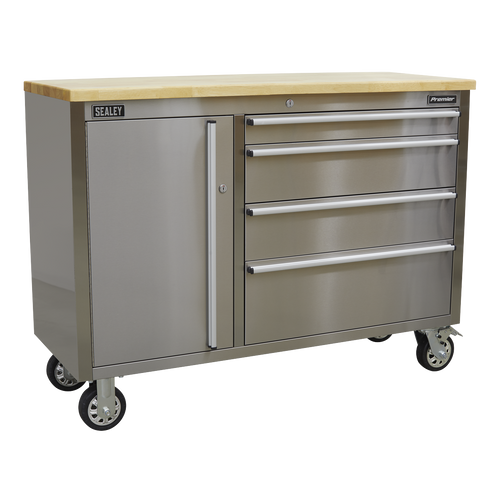 Mobile Stainless Steel Tool Cabinet 4 Drawer (AP4804SS)