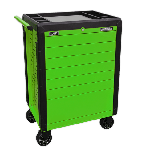 Rollcab 7 Drawer Push-To-Open Hi-Vis Green (APPD7G)